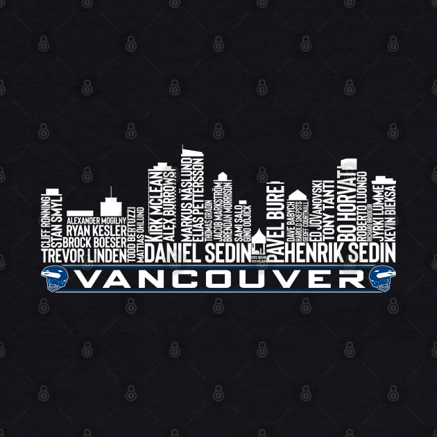 Vancouver Hockey Team All Time Legends, Vancouver City Skyline by Legend Skyline